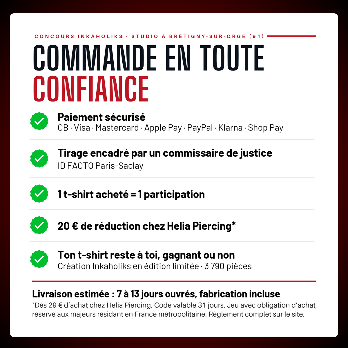 T-shirt unisexe « Rose Noire »  1 participation au concours + 1 carte cadeau Helia de 20 €